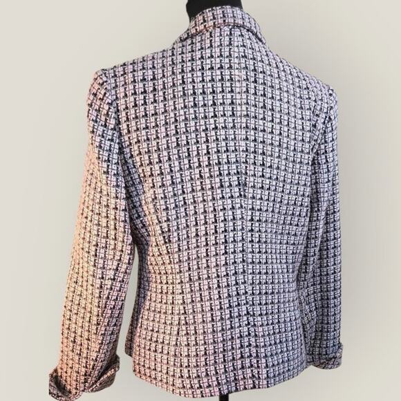 Emma James Women’s Tweed Plaid Blazer Jacket Size 12 Pink Lined Classic - Picture 2 of 8